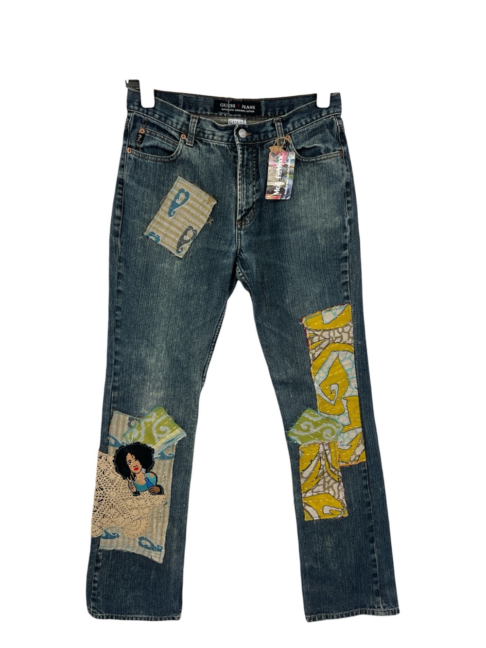 Guess Jeans multi-textured fabric with Patches & overlays Denim Boot Jeans 10